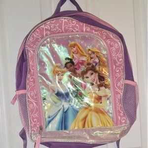 Disney princess pink purple backpack 16" X 15" X 4"